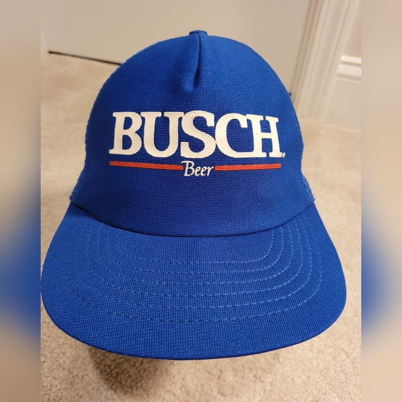 Vintage 80s Busch Beer Snapback Trucker Hat Cap Made in USA - Picture 1 of 5